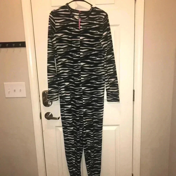 Zebra Print Footie Pajamas - Picture 1 of 5